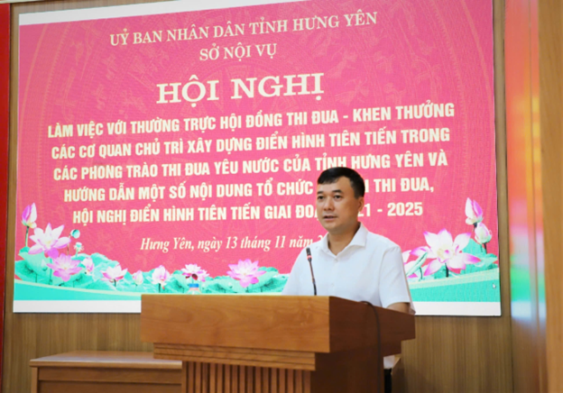 Hội nghị làm việc với thường trực hội đồng Thi đua - Khen thưởng các cơ quan chủ trì xây dựng điển hình tiên tiến trong các phong trào thi đua yêu nước của tỉnh Hưng Yên và hướng dẫn một số nội dung tổ chức Đại hội thi đua, hội nghị điển hình tiên tiến giai đoạn 2021 - 2025