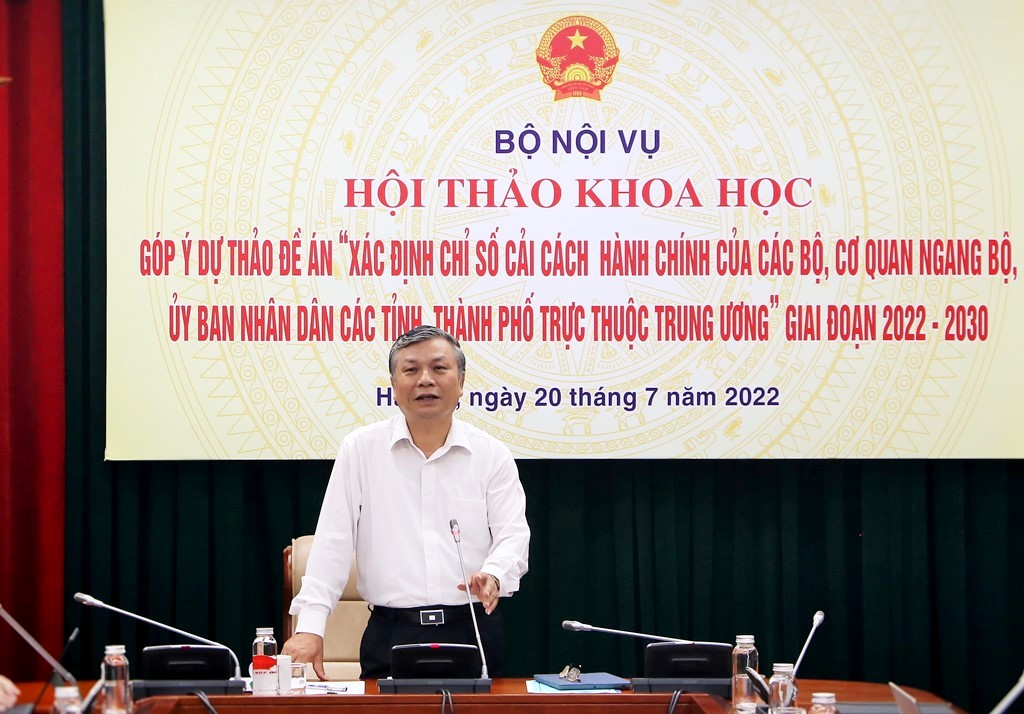   Hội thảo khoa học góp ý dự thảo Đề án “Xác định Chỉ số cải cách hành chính của các bộ, cơ quan ngang bộ, Ủy ban nhân dân các tỉnh, thành phố trực thuộc Trung ương” giai đoạn 2022 – 2030